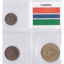 GAMBIA Anni Misti Serie di 3 Monete Ottima Conservazione